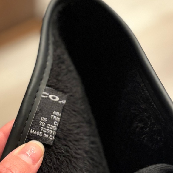 COACH TRISTEE SIGNATURE MATT BLACK WATERPROOF LACE-UP RAIN BOOTS - Picture 5 of 9